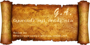 Gyurcsányi Antónia névjegykártya