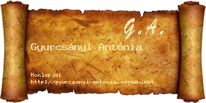 Gyurcsányi Antónia névjegykártya